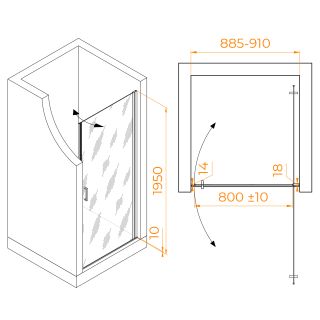 Душевая дверь RGW LE-003B 351200309-14 90см чёрный